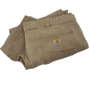 Carhartt Relaxed Fit Canvas Utility Work Pants Khaki Mens 44x32